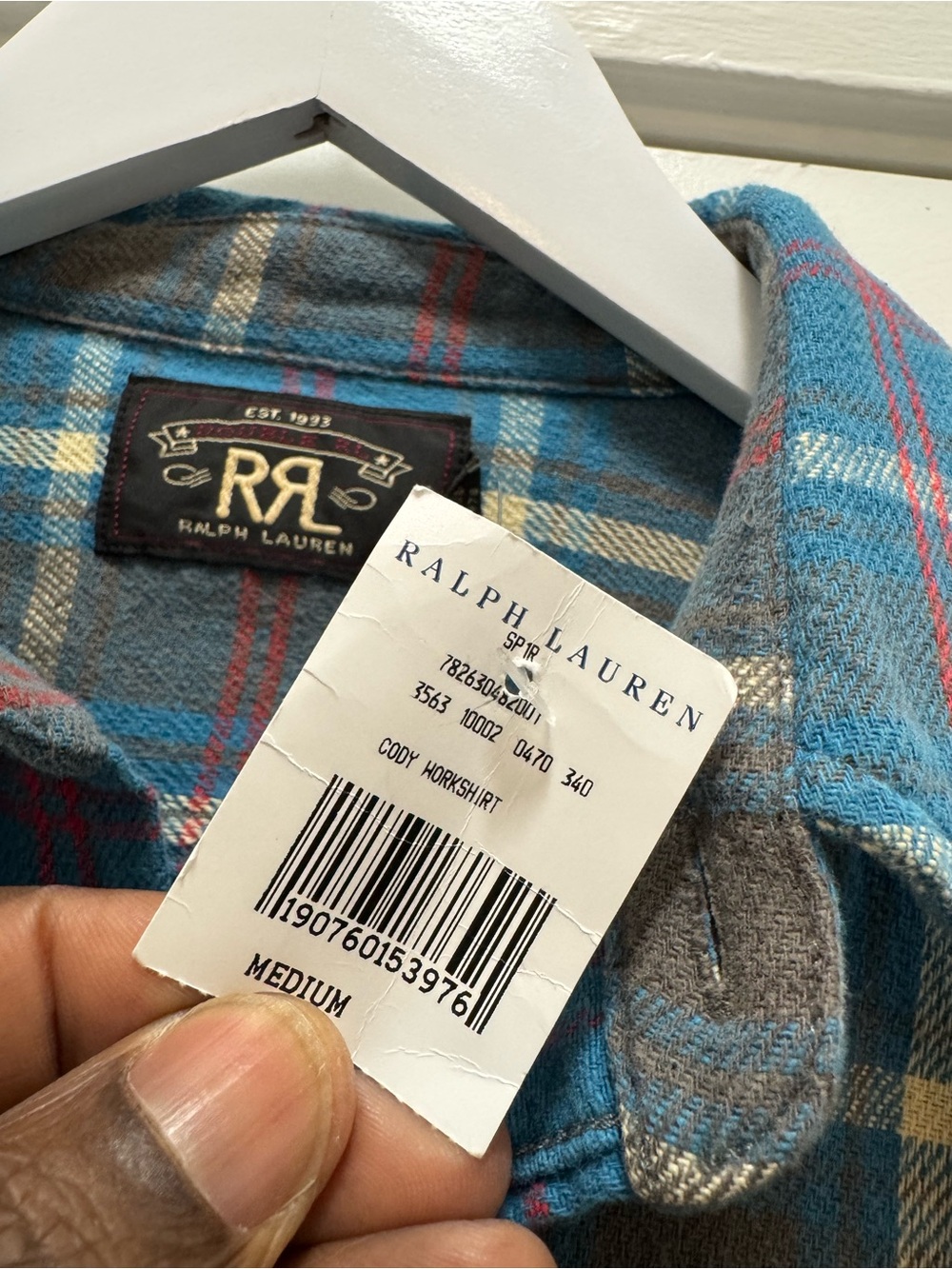 Vintage Ralph Lauren Double RL RRL Blue Flannel Shirt - Picture 5 of 12